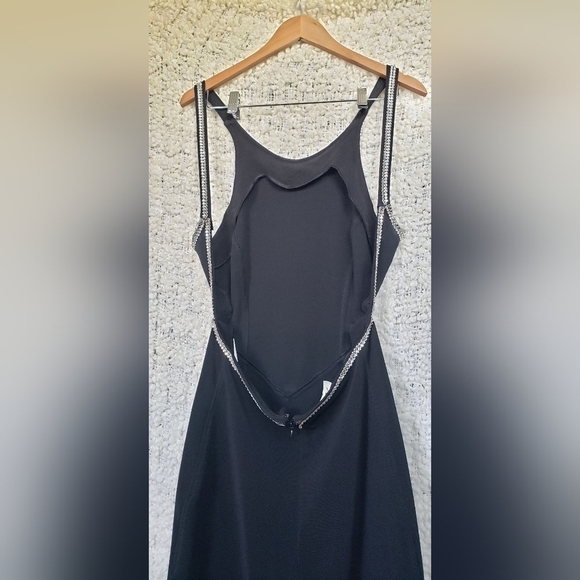 Vintage 90s black rhinestone prom style maxi dress 12 large fits like 8 - Picture 5 of 12